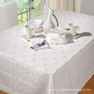 White cotton damask square table cloth